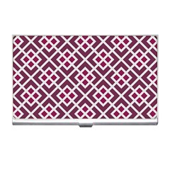 Two Tone Lattice Pattern Purple Business Card Holder by kellehco