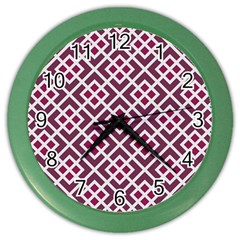 Two Tone Lattice Pattern Purple Color Wall Clock