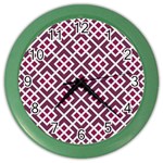 Two Tone Lattice Pattern Purple Color Wall Clock Front