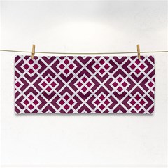 Two Tone Lattice Pattern Purple Hand Towel by kellehco