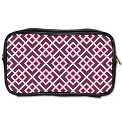 Two Tone Lattice Pattern Purple Toiletries Bag (one Side) by kellehco