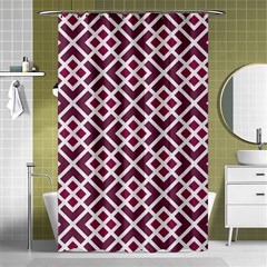 Two Tone Lattice Pattern Purple Shower Curtain 48  X 72  (small)  by kellehco