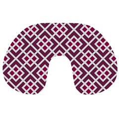 Two Tone Lattice Pattern Purple Travel Neck Pillow by kellehco