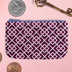 Two Tone Lattice Pattern Purple Large Coin Purse by kellehco