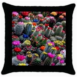 Cactus Throw Pillow Case (Black) Front