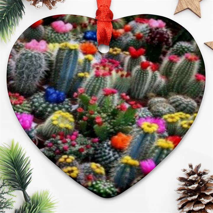 Cactus Heart Ornament (Two Sides)