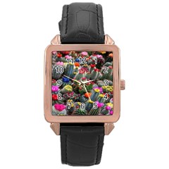 Cactus Rose Gold Leather Watch 