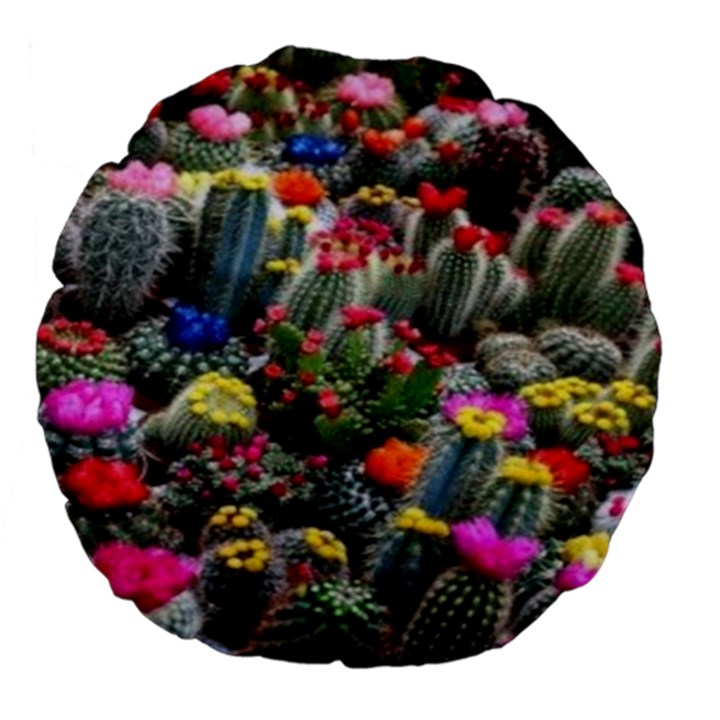 Cactus Large 18  Premium Flano Round Cushions