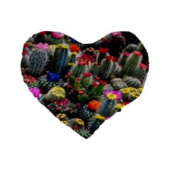 Cactus Standard 16  Premium Flano Heart Shape Cushions by Sparkle