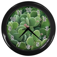 Green Cactus Wall Clock (black) by Sparkle