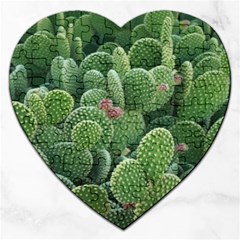 Green Cactus Jigsaw Puzzle (heart) by Sparkle