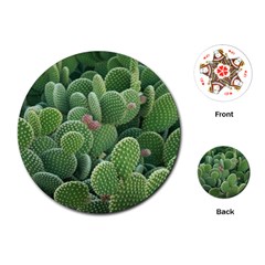 Green Cactus Playing Cards Single Design (round) by Sparkle