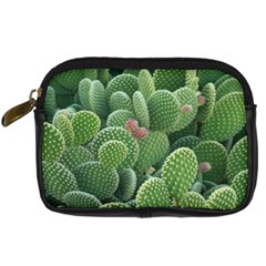 Green Cactus Digital Camera Leather Case by Sparkle