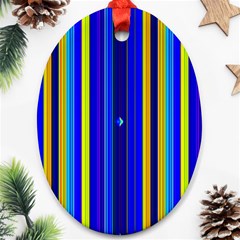 Blueyellow  Oval Ornament (two Sides) by Sparkle