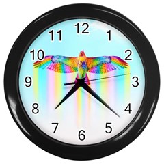 Rainbow Bird Wall Clock (black) by Sparkle