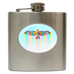 Rainbow Bird Hip Flask (6 Oz) by Sparkle