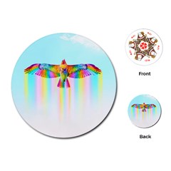 Rainbow Bird Playing Cards Single Design (round) by Sparkle