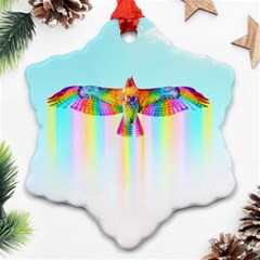 Rainbow Bird Snowflake Ornament (two Sides) by Sparkle