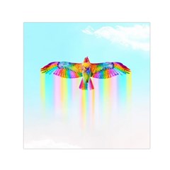 Rainbow Bird Small Satin Scarf (square) by Sparkle