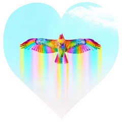 Rainbow Bird Wooden Puzzle Heart by Sparkle