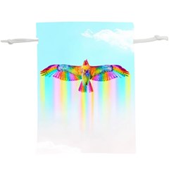 Rainbow Bird  Lightweight Drawstring Pouch (xl) by Sparkle