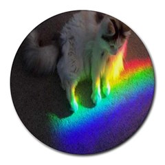 Rainbowcat Round Mousepads by Sparkle