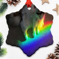 Rainbowcat Ornament (snowflake) by Sparkle