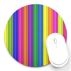 Colorful Spongestrips Round Mousepads by Sparkle