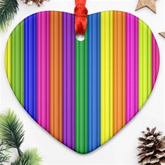 Colorful Spongestrips Heart Ornament (two Sides) by Sparkle