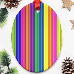 Colorful Spongestrips Oval Ornament (two Sides) by Sparkle