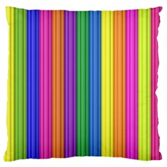 Colorful Spongestrips Large Flano Cushion Case (one Side) by Sparkle