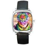 Rainbowtiger Square Metal Watch Front