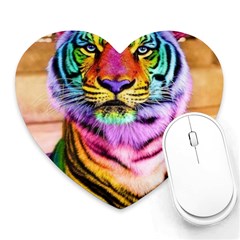 Rainbowtiger Heart Mousepads by Sparkle