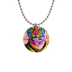 Rainbowtiger 1  Button Necklace by Sparkle