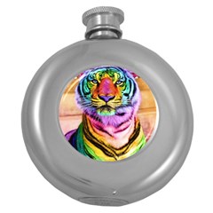 Rainbowtiger Round Hip Flask (5 Oz) by Sparkle