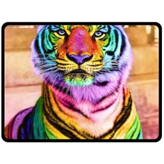 Rainbowtiger Fleece Blanket (large)  by Sparkle