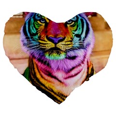 Rainbowtiger Large 19  Premium Heart Shape Cushions by Sparkle