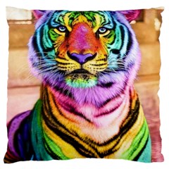 Rainbowtiger Large Cushion Case (one Side) by Sparkle