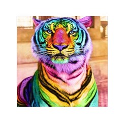 Rainbowtiger Small Satin Scarf (square) by Sparkle