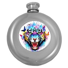 Butterflytiger Round Hip Flask (5 Oz) by Sparkle