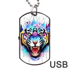 Butterflytiger Dog Tag Usb Flash (one Side) by Sparkle