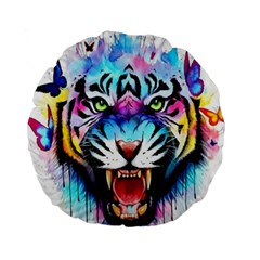 Butterflytiger Standard 15  Premium Round Cushions by Sparkle