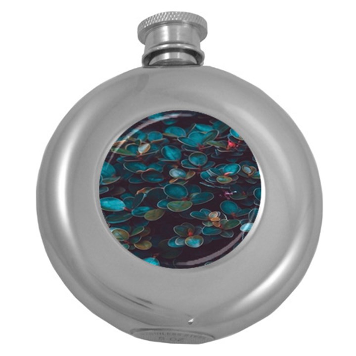 Realeafs Pattern Round Hip Flask (5 oz)