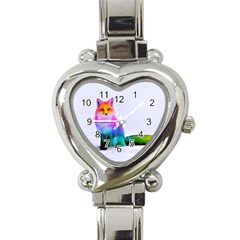 Rainbowfox Heart Italian Charm Watch by Sparkle