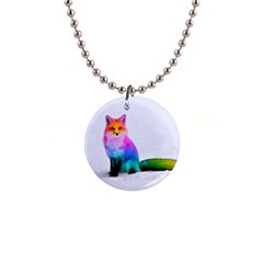 Rainbowfox 1  Button Necklace by Sparkle