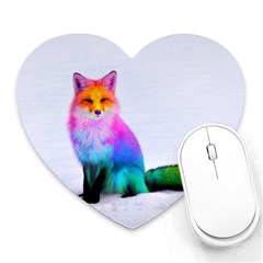 Rainbowfox Heart Mousepads by Sparkle