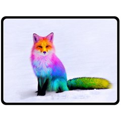 Rainbowfox Fleece Blanket (large)  by Sparkle