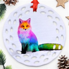 Rainbowfox Round Filigree Ornament (two Sides) by Sparkle