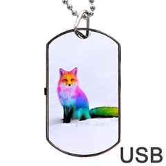 Rainbowfox Dog Tag Usb Flash (one Side) by Sparkle