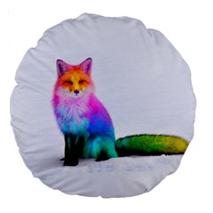 Rainbowfox Large 18  Premium Round Cushions by Sparkle